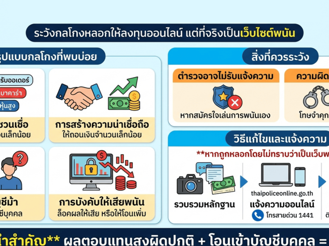 🚨 เตือนภัย! อย่าหลงกล "ลงทุนทิพย์" ที่จริงคือเว็บพนัน! 